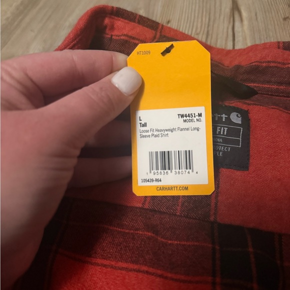 Carhartt Men's heavyweight Red Plaid flannel - Picture 5 of 6